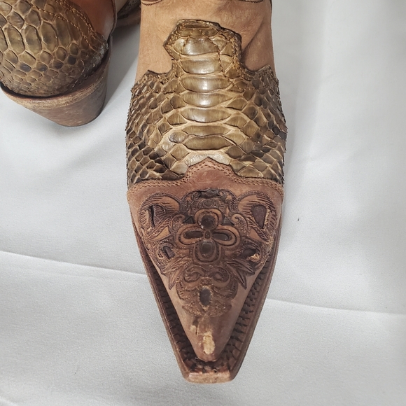 Corral Leather/Python Cowboy Boots - Picture 5 of 7